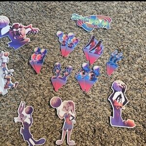 Space Jam Birthday Party Cupcake Toppers and Wall Cut outs